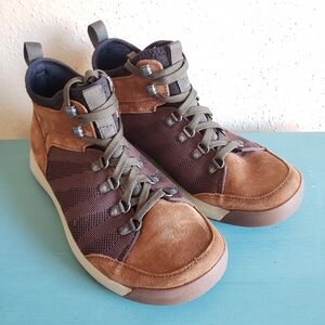 LL Bean Vista Mid-Hikers Mens 8.5M Brown Suede Mesh Lace Up Shoes